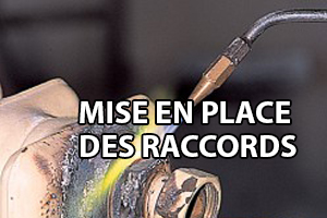 mise en place des raccords de radiateur en acier